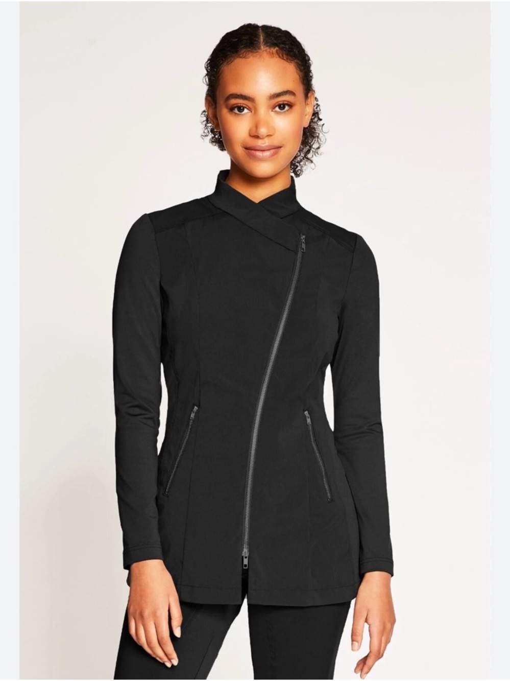 Noel Asmar Jada Black Asymmetric Zip Tunic Jacket XXS